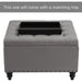 Grey Tufted Ottoman with Storage and Tray