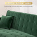 Green Velvet Futon Sofa Bed with Adjustable Backrest