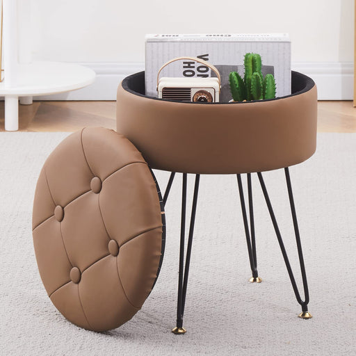 Luxury Brown Ottoman with Storage and Style