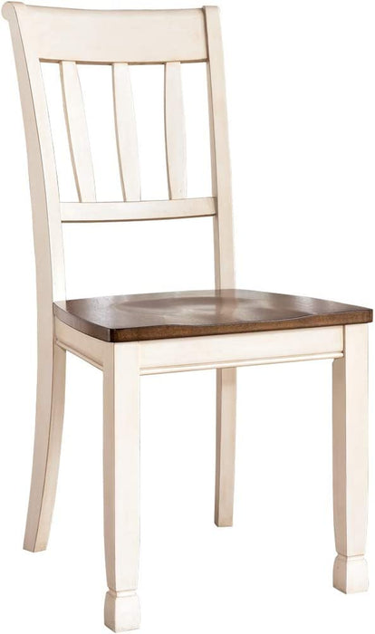 Whitesburg Cottage Rake Back Dining Chair, Brown & White, 2 Count