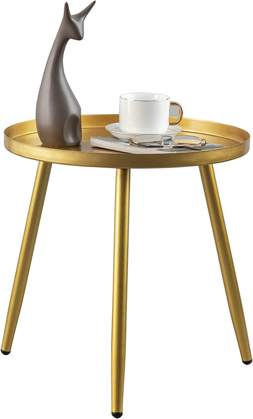 Side Table, Gold Metal Structure