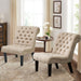 Modern Khaki Accent Chair with Wood Legs