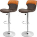 Split Joint Swivel Barstools, Set of 2 in Orange-Brown