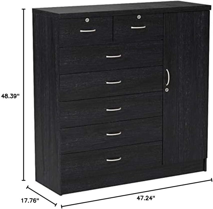 Black 7-Drawer Jumbo Chest