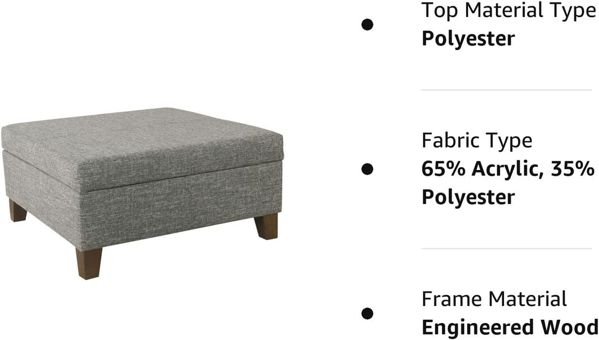 Luxury 32″ Ottoman with Storage in Slate Gray