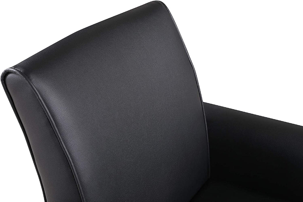 Black Faux Leather Accent Chair for Living Room