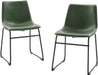 Douglas Urban Industrial Faux Leather Bar Chairs, Set of 2, Green
