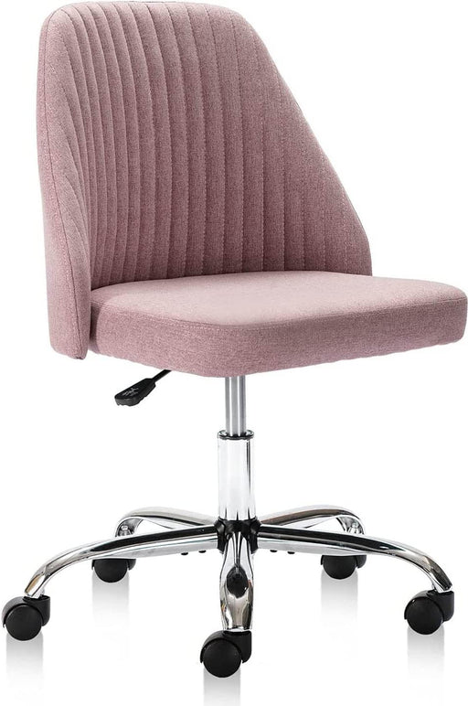 Modern Pink Swivel Desk Chair with Wheels