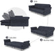 Folding Futon with Adjustable Back for Small Spaces