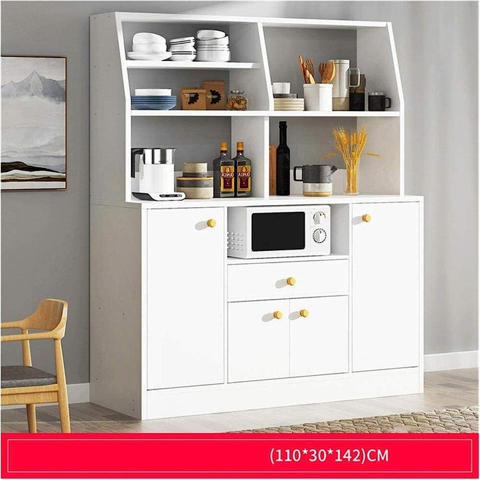 White Villa Kitchen Console Table with Drawers and Doors