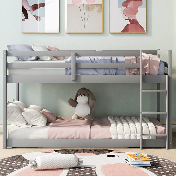 Twin Bunk Bed with Guardrails