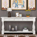Antique White Console Table with Drawers and Shelf