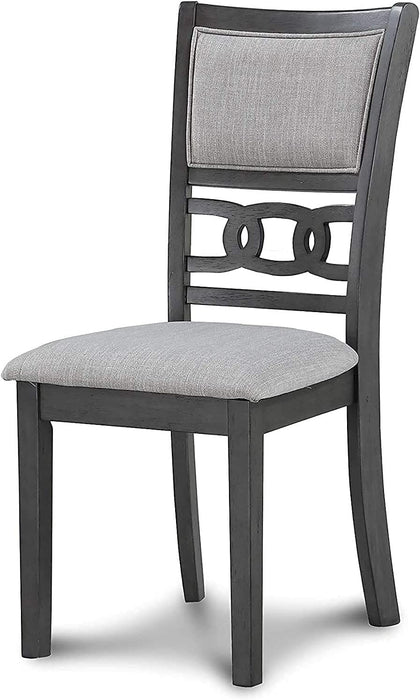 Gray 5-Piece round Dining Set with 1 Table and 4 Chairs