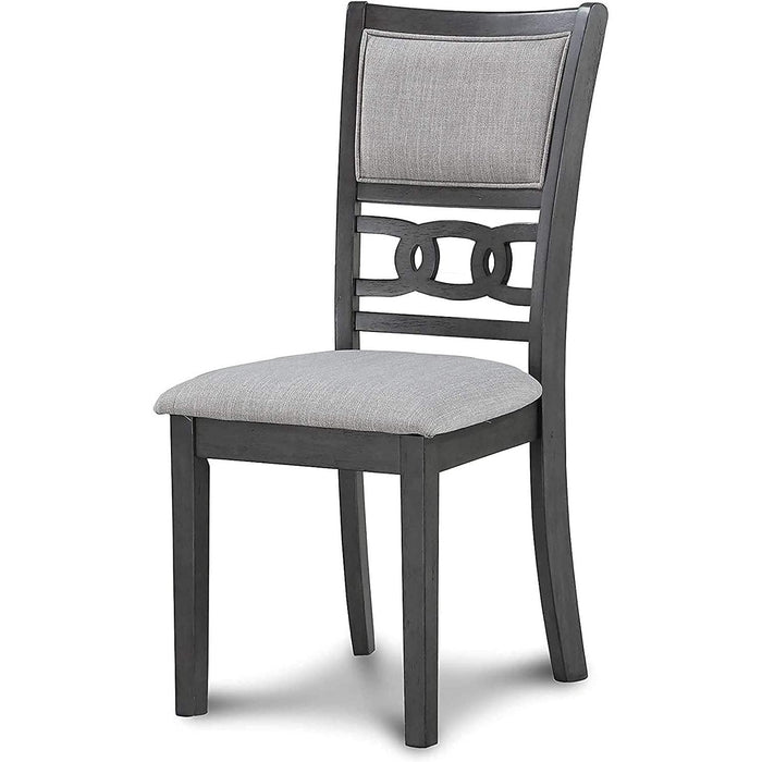 Gray 5-Piece round Dining Set with 1 Table and 4 Chairs