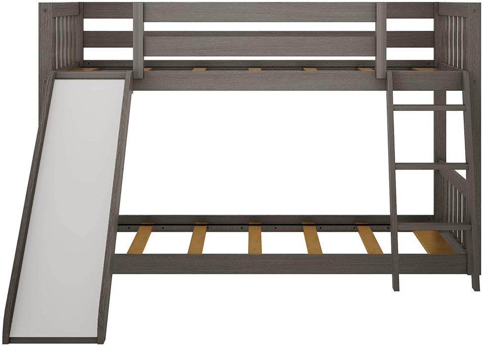 Twin/Full Bunk Bed with Metal Frame, Black