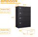 4-Drawer Metal File Cabinet with Lock
