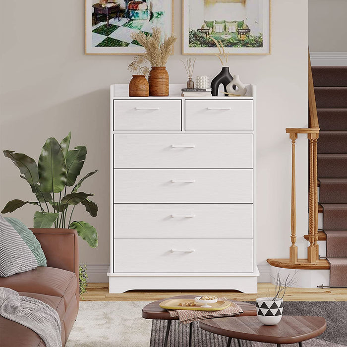 Vertical 6 Drawer Dresser, Wooden Storage