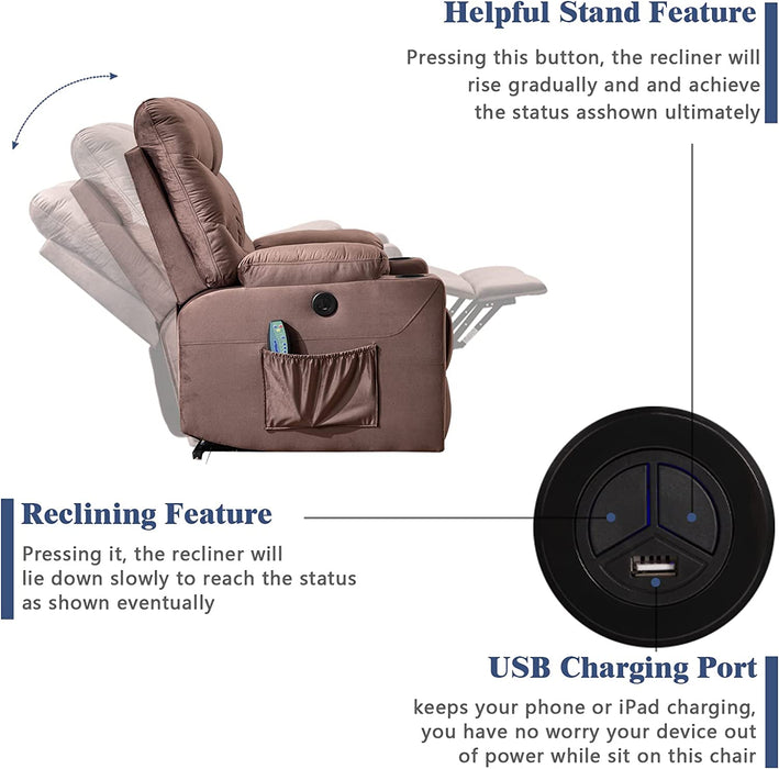 Power Lift Recliner Chair for Elderly, Velvet