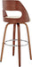 Cream Faux Leather Walnut Wood Bar Stool