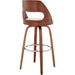 Cream Faux Leather Walnut Wood Bar Stool