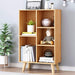 3-Tier Wooden Bookshelf with Yellow Finish