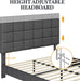 Dark Grey Upholstered Bed Frame, Adjustable Headboard