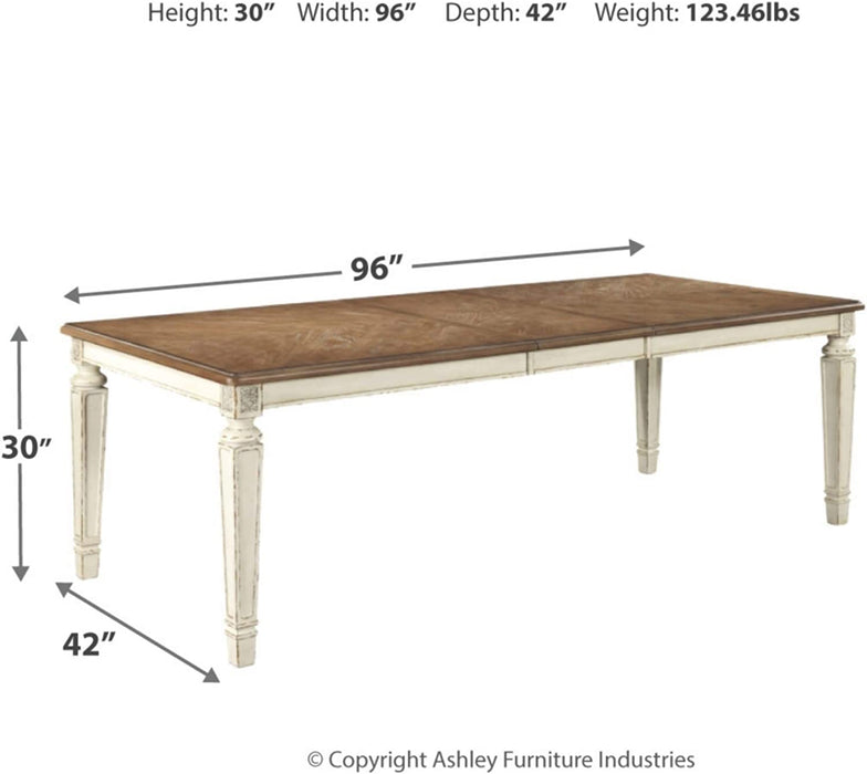 Realyn French Country Dining Extension Table, Chipped White