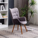 Gray Velvet Tufted Accent Chair by Roundhill Furniture