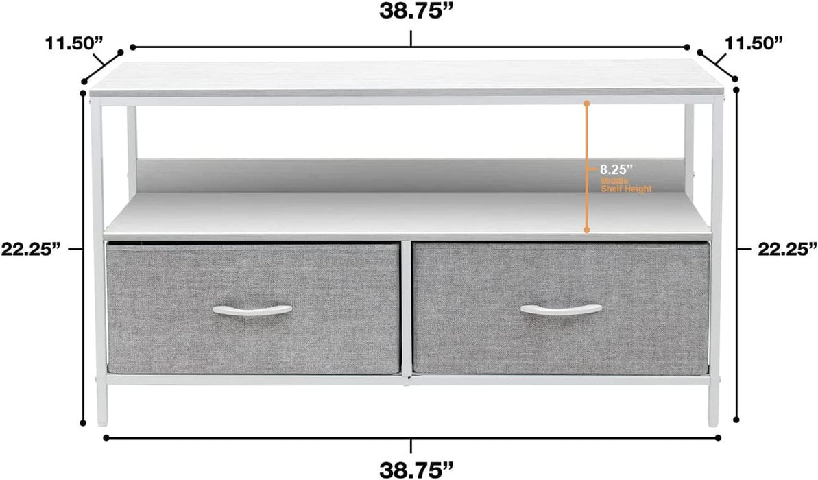 2-Drawer TV Stand Dresser with Storage