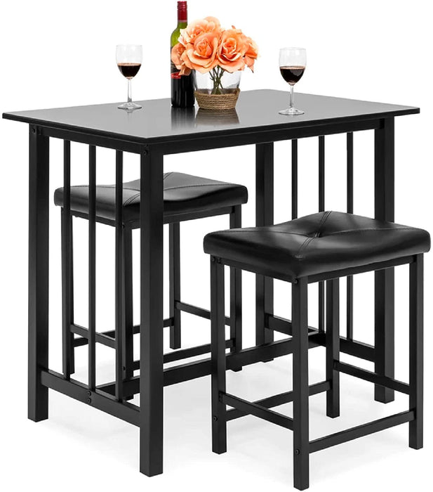 Compact 3-Piece Counter Height Dining Table Set