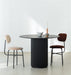 Black Solid Wood Circular Tabletop Dining Table