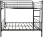 Sturdy Twin Metal Bunk Bed W/ Guardrail, Black