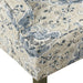 Antiqued Blue Velvet Armchairs with Swooping Design