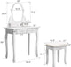 Wooden Dressing Table with Padded Stool Seat