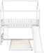 White Twin Size House Bed with Slide and Ladder