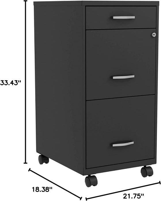 Black File Cabinet, 14.3″ X 18″ X 29.5″