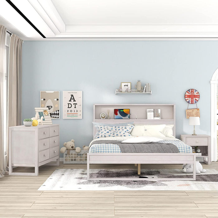 Antique White 3-Piece Queen Bedroom Set