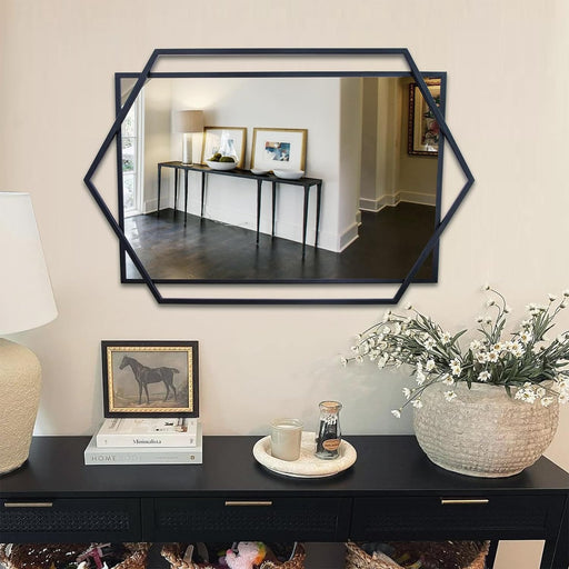 Black Wall Mirror for Decor, Decorative Mirror for Living Room, Bathroom Mirror