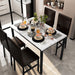 5 Piece Faux Marble Dining Table Set