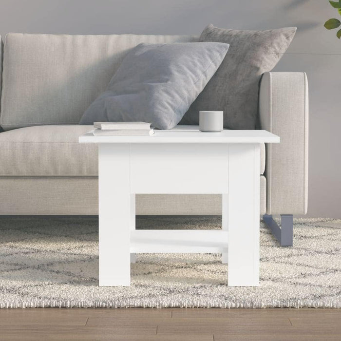 White Industrial Wooden Square Coffee Table