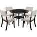 5-Piece Dining Set, round Bottom Shelf, 4 Upholstered Chairs