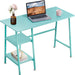 Blue 43″ Desk with 2 Shelves and Adjustable Feet