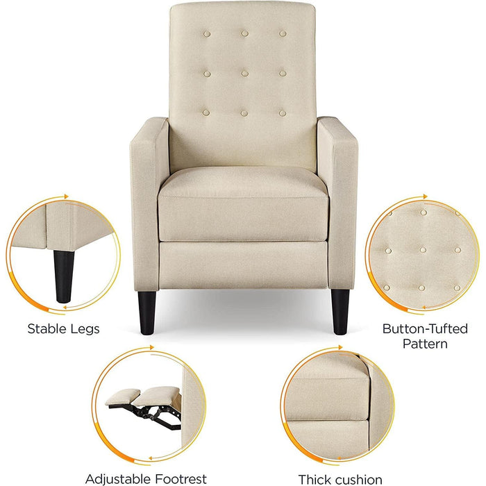 Fabric Recliner Chair Mid-Century Modern