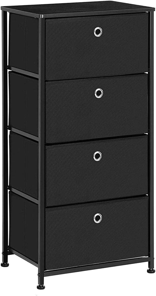 Black 4-Drawer Nightstand and Dresser