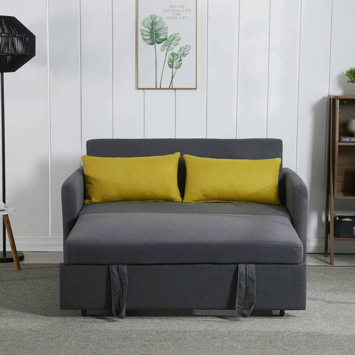 Gray Loveseat Sofa with Pull-Out Bed