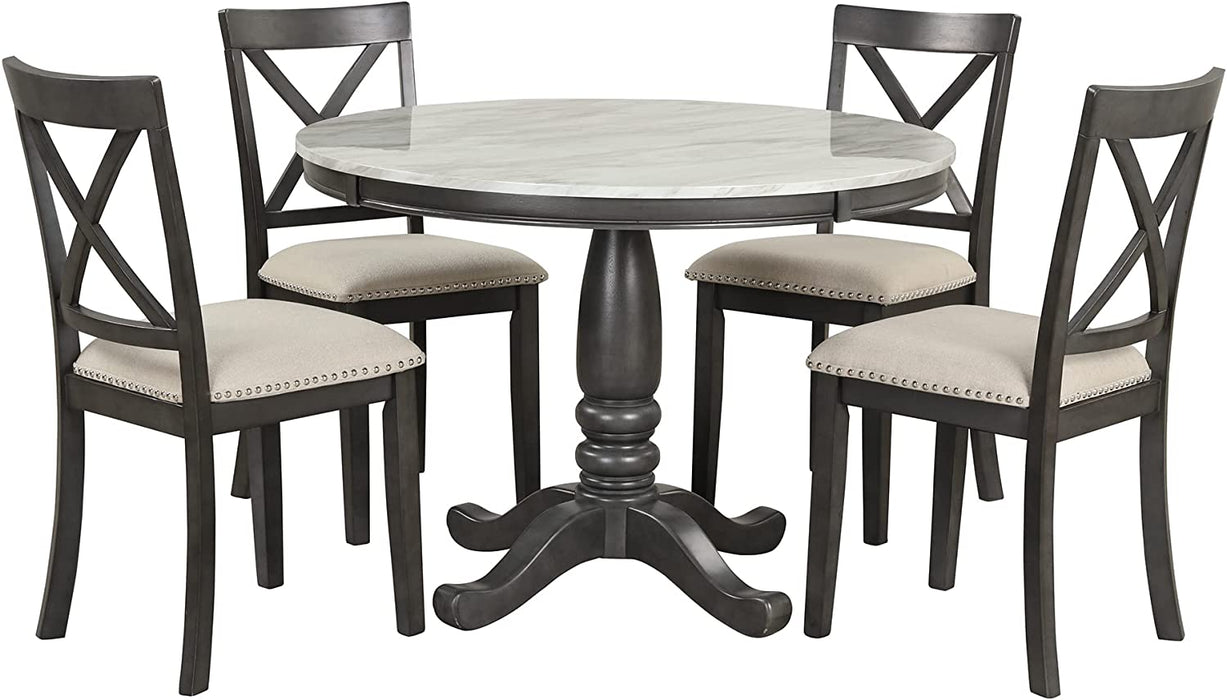 5-Piece round Dining Table Set