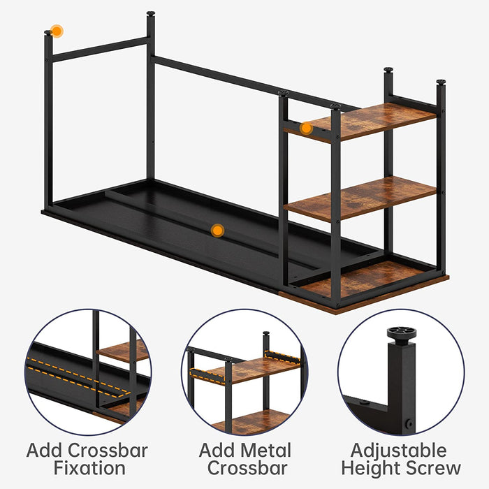 Industrial Writing Desk with Storage Shelf, 60″