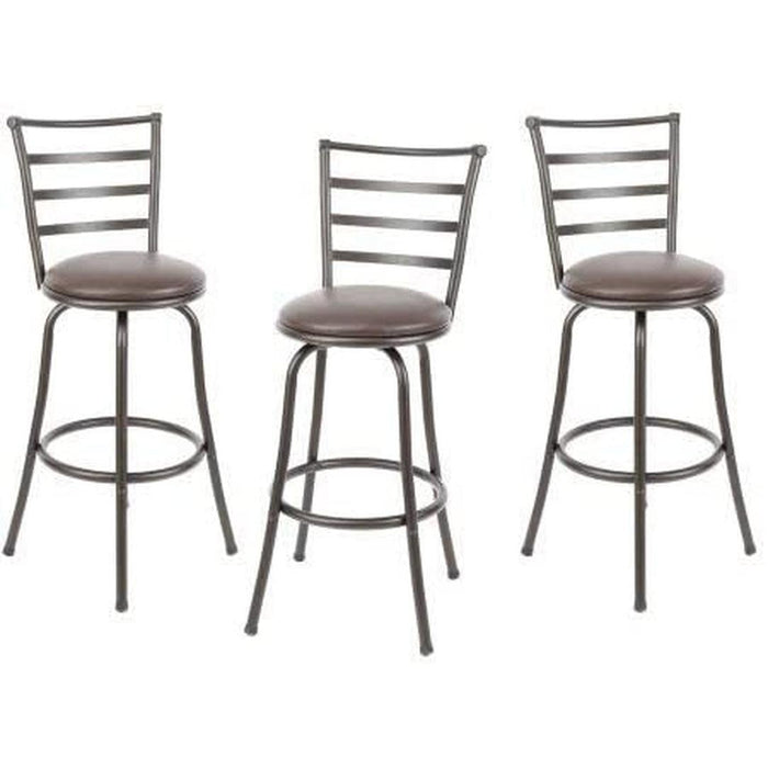 Adjustable-Height Swivel Barstools, Set of 3
