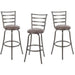 Adjustable-Height Swivel Barstools, Set of 3