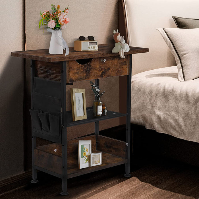 3-Tier End Table with Charging